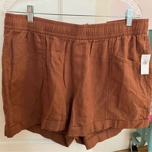 NWT Old Navy High-Waisted Linen Blend Shorts Women's Sz Large Drawstrin Elastic